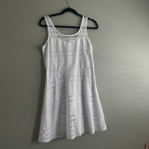 No boundaries white lace skater dress